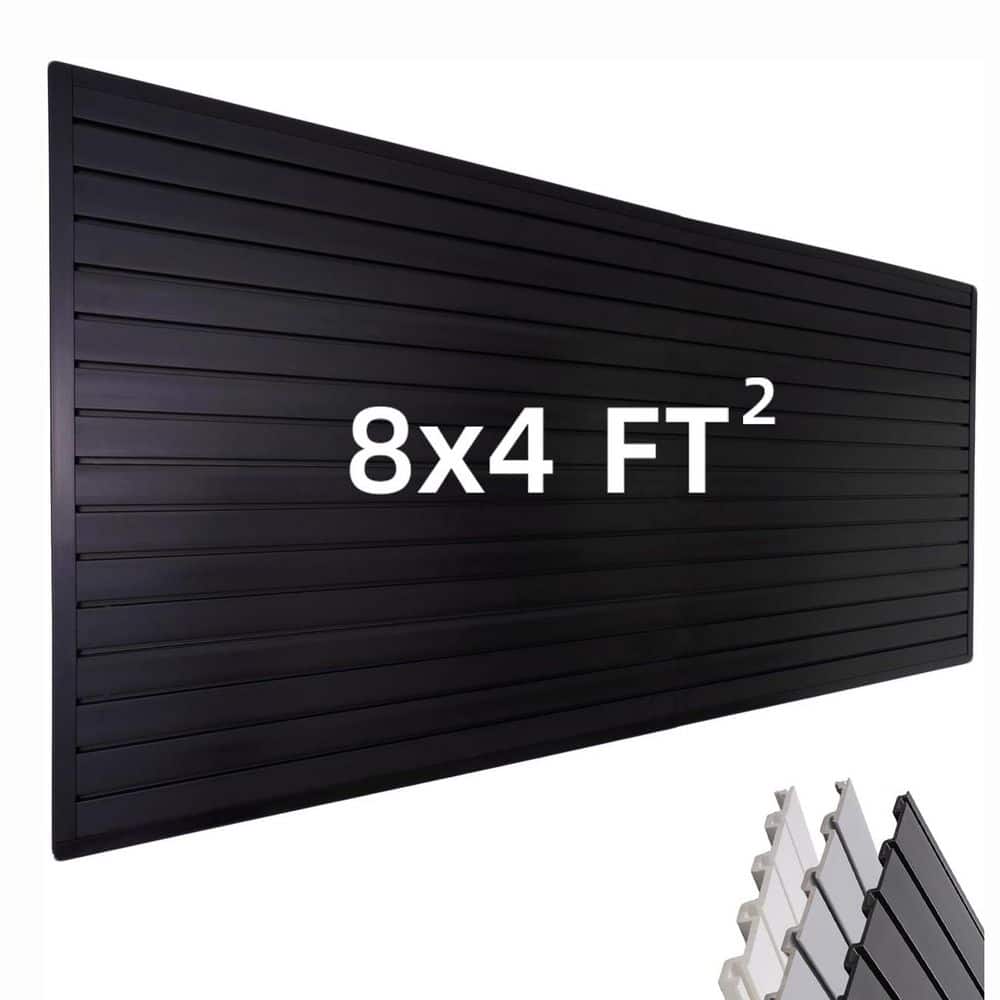 Garage Slat Wall Panel Series 8in Black PVC Durable Waterproof Fade-Resistant Wall Rack with Mounting Kit price history on PriceWatchPro