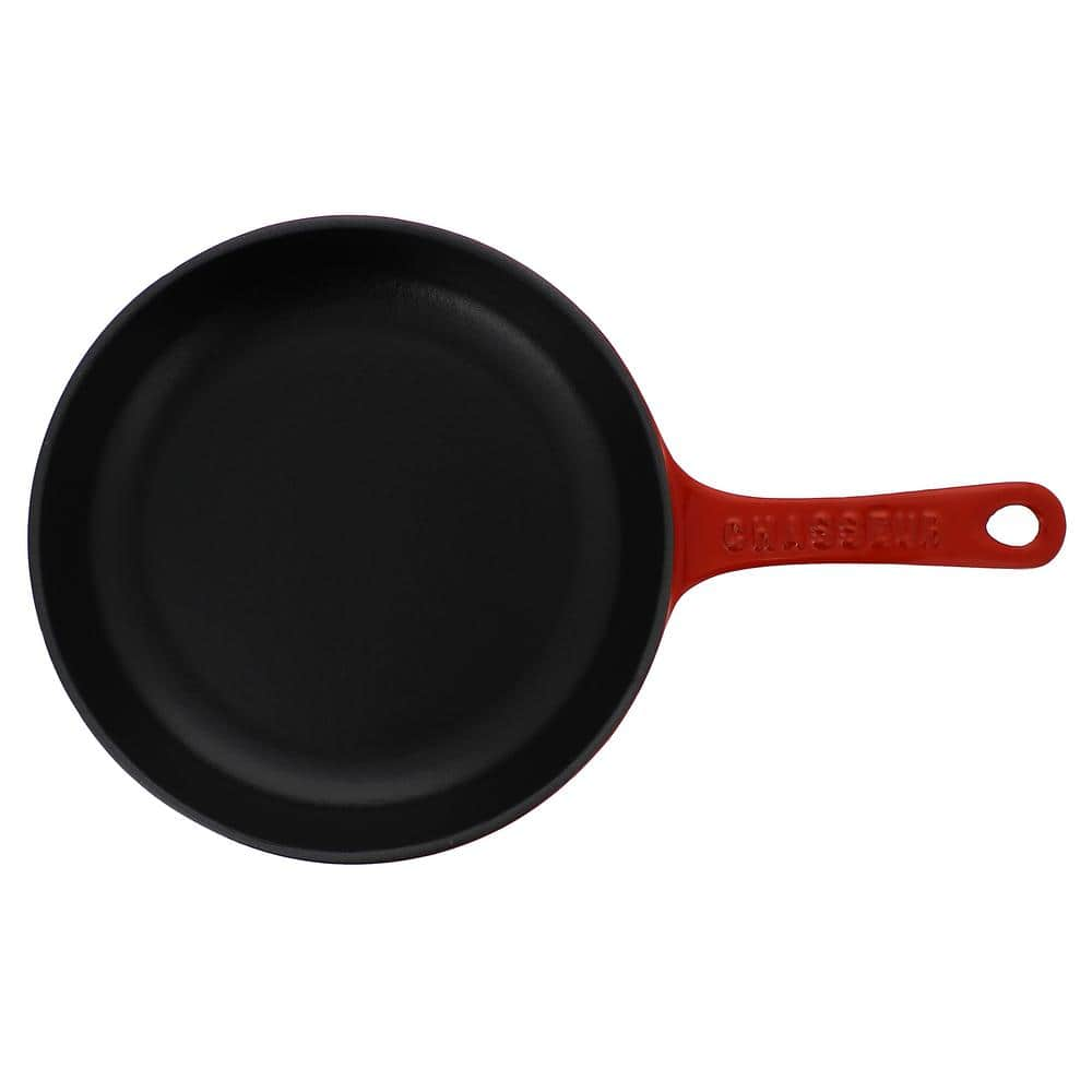 Chasseur French Enameled 8 in. Cast Iron Frying Pan in Red