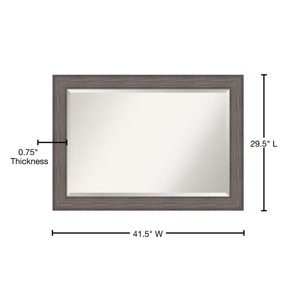 Rustic Gray Wood Rectangular Bathroom Vanity Mirror