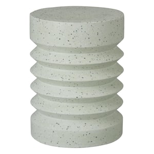 Jag 18.5 in. H Matte Terrazzo Pale Green Round Terrazzo Garden Stool