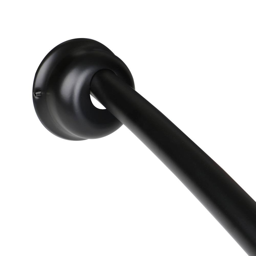 Black Aluminum 72" Curved Shower Rod with PEVA Liner
