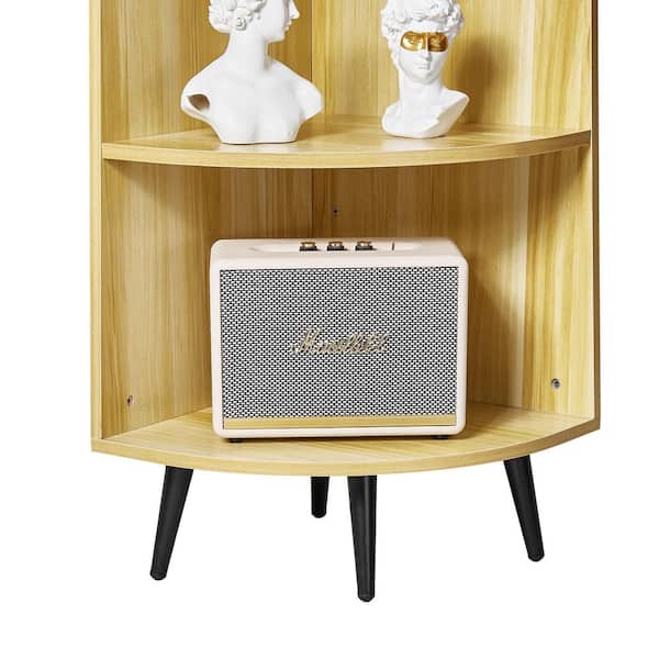 VECELO Tall Corner Shelf Cabinet 5 Tier 67 in., Mid-Century