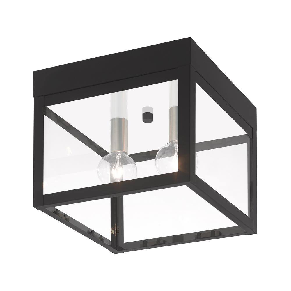 AVIANCE LIGHTING Creekview 2-Light Black Outdoor Flush Mount Light ...