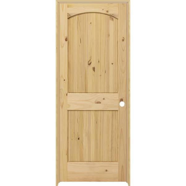 Steves & Sons 30 in. x 80 in. 2-Panel Archtop Left-Hand Unfinished Knotty  Pine Wood Single Prehung Interior Door with Bronze Hinges SIP0000006242 -  The Home Depot