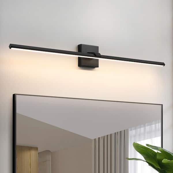 39 in. 1-Light Modern Matte Black LED Vanity Light Bar Dimmable Wall Sconce Bathroom Light Fixture with 3500K Warm Light