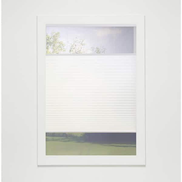 Perfect Lift Window Treatment White Cordless Top-Down Bottom-Up Light Filtering Eco Polyester Cellular Shades - 35.5 in. W x 84 in. L