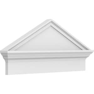 2-3/4 in. x 30 in. x 14-3/8 in. (Pitch 6/12) Peaked Cap Smooth Architectural Grade PVC Combination Pediment Moulding