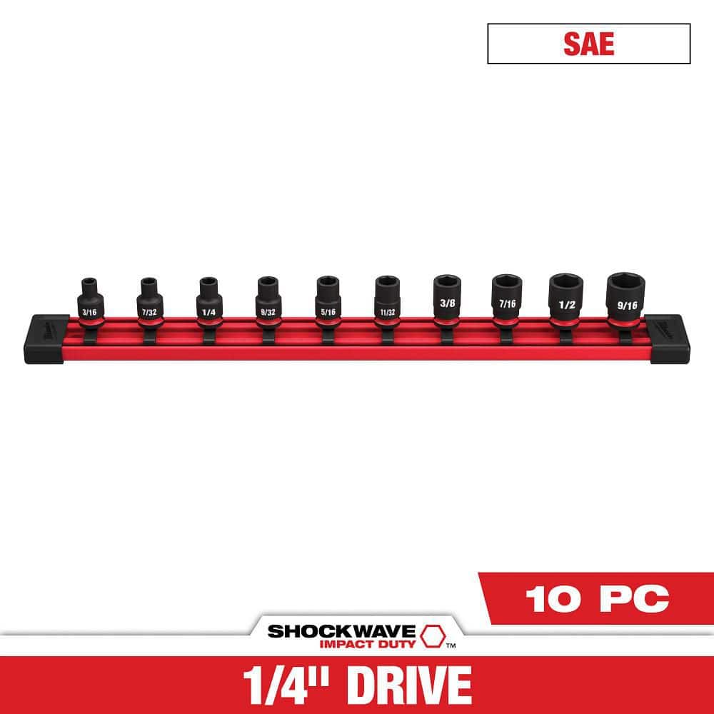 Milwaukee SHOCKWAVE 1/4 in. Drive SAE 6 Point Impact Socket Set