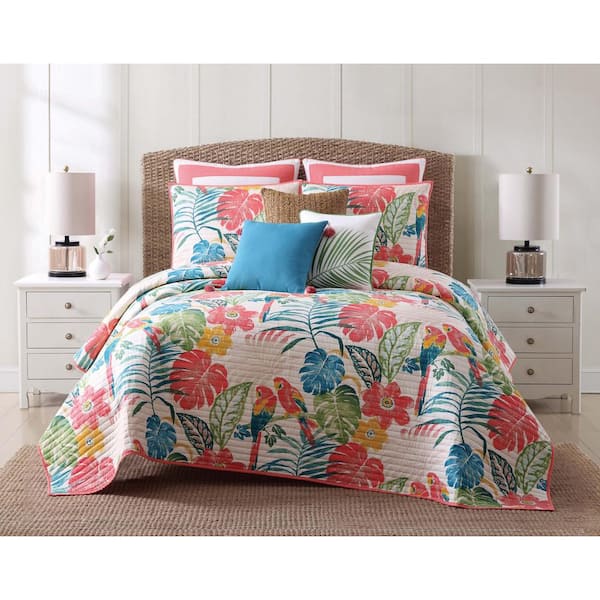 Oceanfront Resort Coco Paradise 2-Piece Multicolored Floral Twin Comforter Set