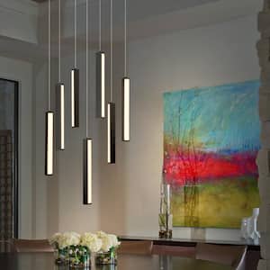Belfast 7-Light Dimmable Integrated LED Modern Black Pendant Chandelier for Living Room Dining Room Kitchen Island