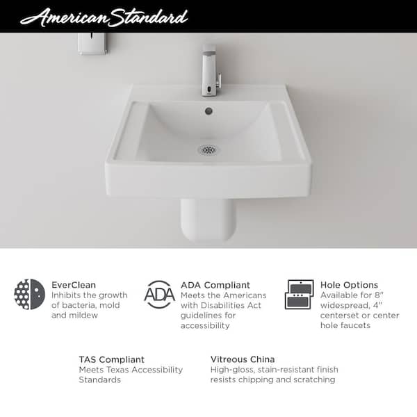 American Standard Decorum Vitreous China Wall Hung Rectangle Vessel Sink With 4 In Centerset Faucet Holes White 9134004ec 020 - Bathroom Vessel Sink Wash Tub San Antonio Texas