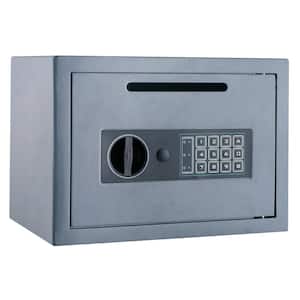 Depository Digital Safe - Electronic Lockbox with Keypad, 2 Manual Override Keys and Opening for Dropping Cash