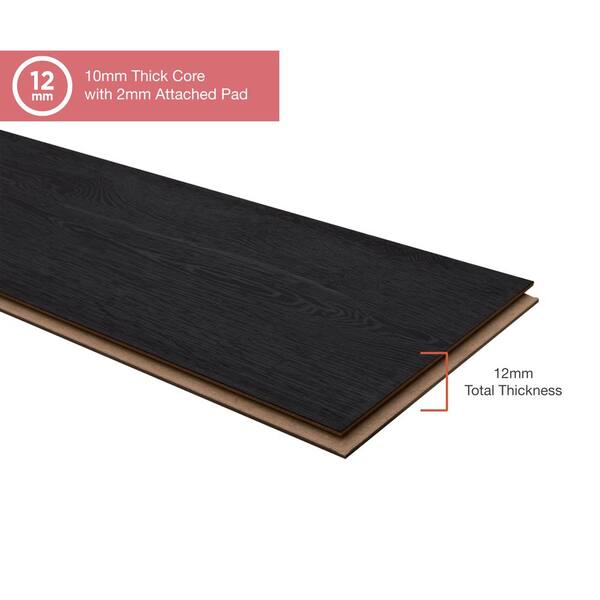 Pergo Outlast+ Pure Black Oak 12 mm T x 7.4 in. W Waterproof Laminate Wood Flooring (19.63 sqft/case)