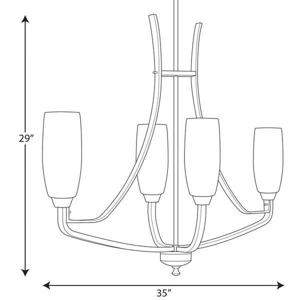 Progress Lighting Wisten 4-Light Antique Bronze Transitional Chandelier