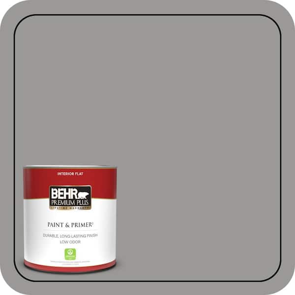 BEHR PREMIUM PLUS 1 qt. Home Decorators Collection #HDC-NT-10A Dolphin Gray Flat Low Odor Interior Paint & Primer