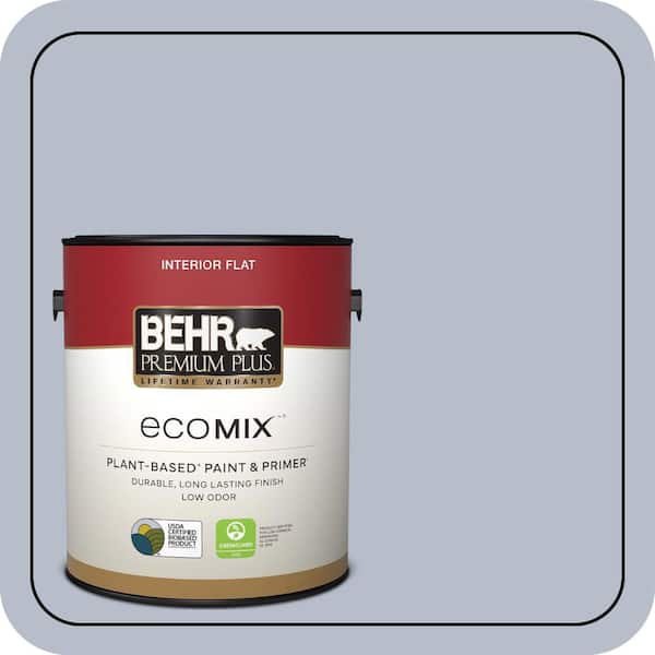 1 gal. #610F-4 Silver Service Flat EcoMix Plant-Based Interior Paint & Primer