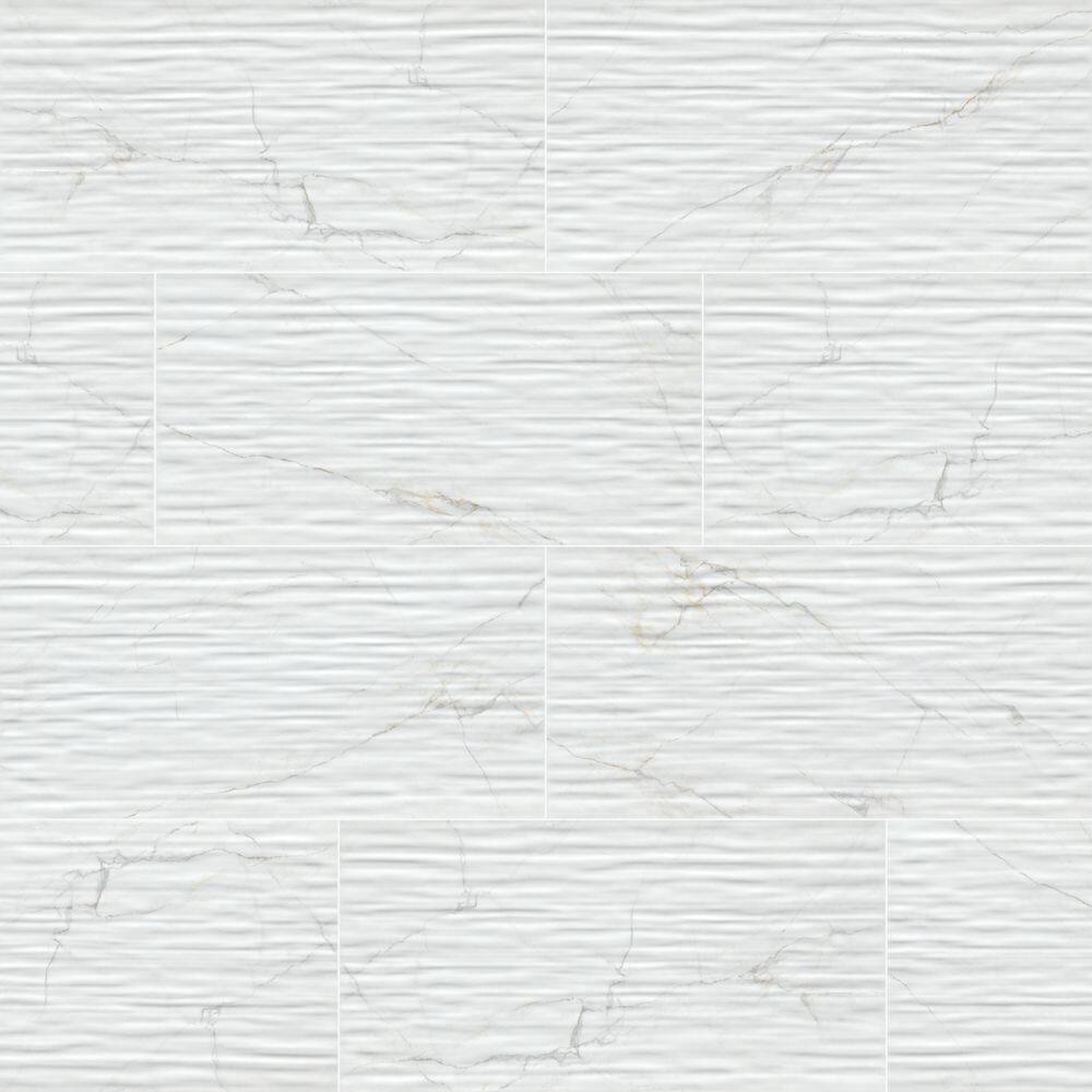 Take Home Tile Sample-Dymo Stripe White 4 in. x 4 in. Glossy Ceramic Wall Tile price history on PriceWatchPro