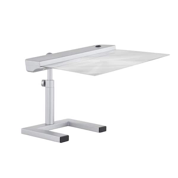 9.5 in. painted metallic silver Energy Efficient LED Table Lamp with 3x Magnifier