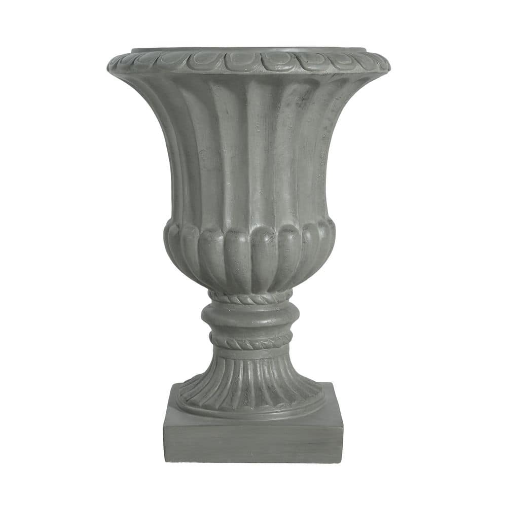 Lucky 18.75 in. W x 26.25 in. H Gray Concrete Pedestal Outdoor Patio Garden Urn Planter, Magnesium Oxide (MGO) price history on PriceWatchPro