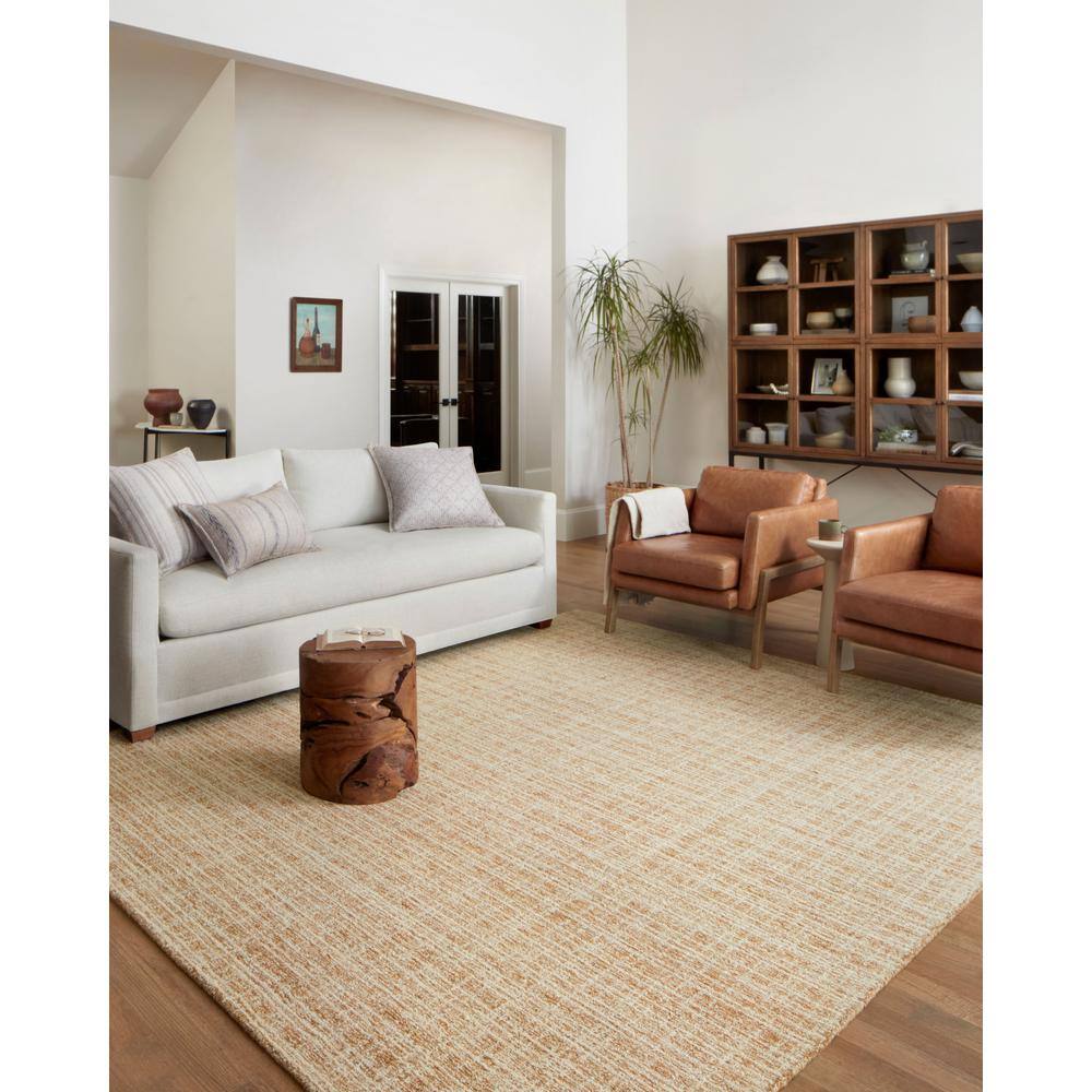 Straw and Ivory Hand-Tufted Wool Runner Rug 2' x 5'