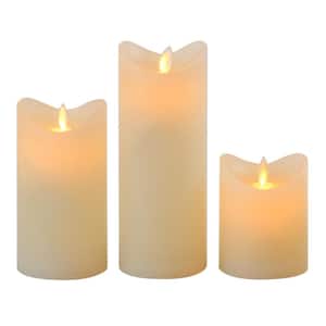 Battery Operated LED Wax Candles with Moving Flame (set of 3)