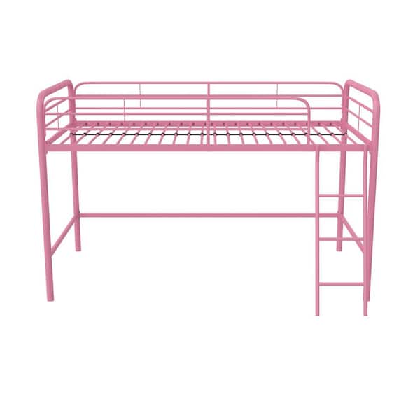 DHP Alyssa Pink Metal Junior Loft Bed