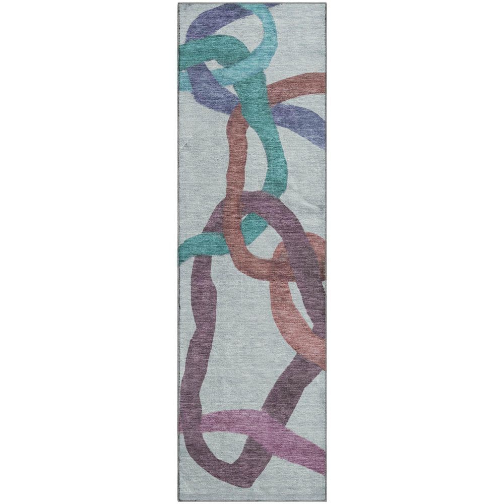 Mayfield Premium Machine Washable Abstract AMF2394 Teal 2 ft. x 7 ft. Runner Rug price history on PriceWatchPro