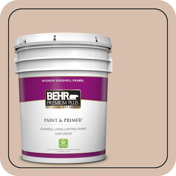 BEHR PREMIUM PLUS 5 gal. #ICC-42 Comforting Eggshell Enamel Low Odor Interior Paint & Primer
