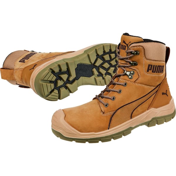 PUMA Men's Conquest CTX 7 in. High Safety Work Boots - Composite Toe - Wheat Size 10.5(M)