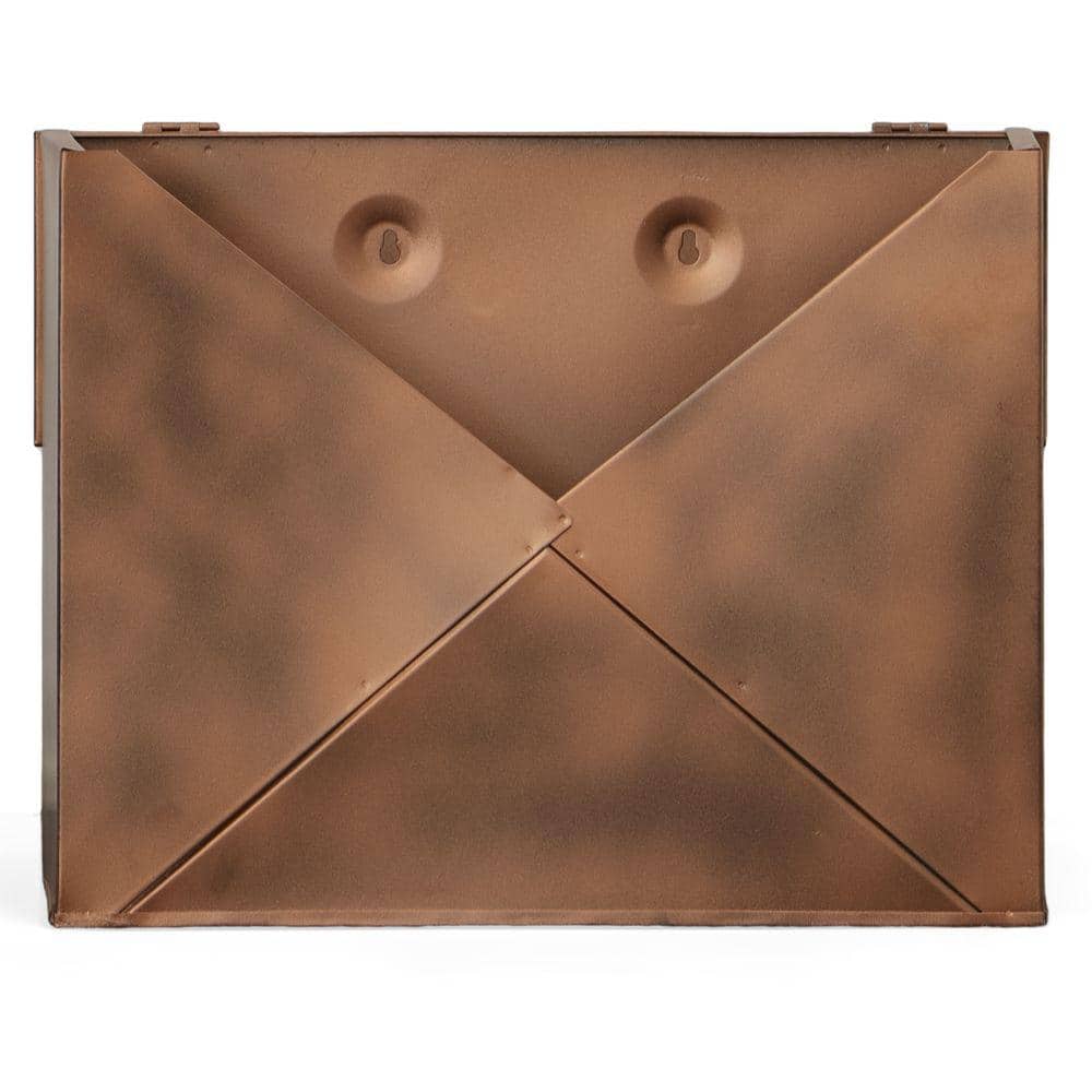 Copper Finish Envelope Shaped Wall Mount Mailbox