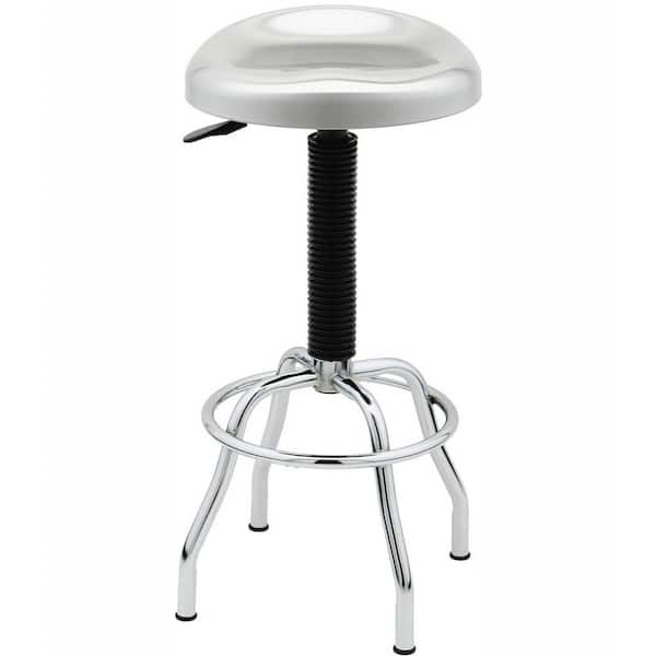Seville Classics 25.5 in. to 29.75 in. H Silver Metallic Contoured Pneumatic Stainless Steel Work Stool