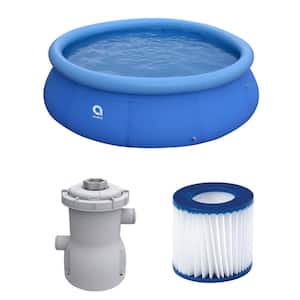 10 ft. Round 30 in. D Inflatable Pool Set with CleanPlus Pump and Filter Cartridge