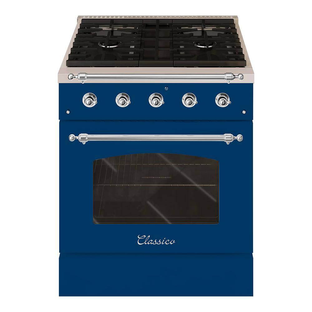 Hallman CLASSICO 30 in. 4 Burner Single Oven Dual Fuel Range with Gas