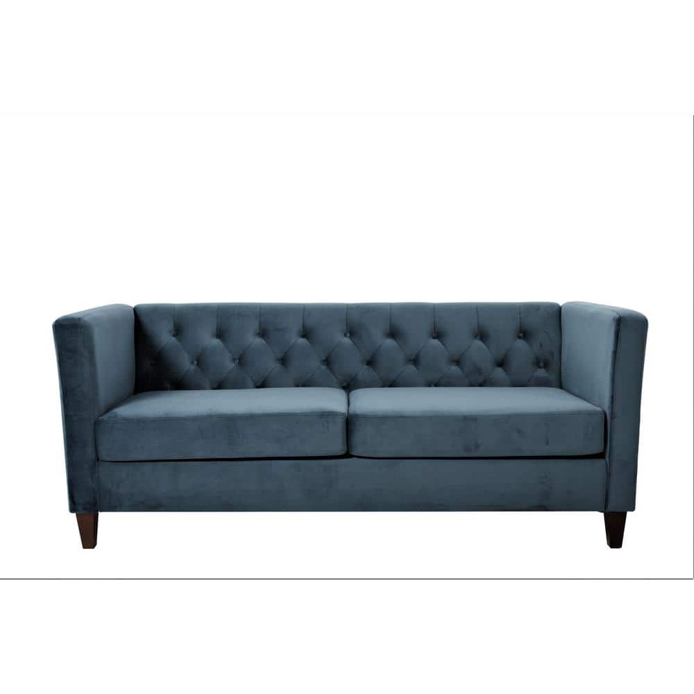 Leeanna 73.3'' Flared Arm Velvet Straight Sofa in Blue price history on PriceWatchPro