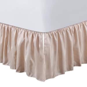 16 in. Faux Silk Blush Twin Bed Skirt