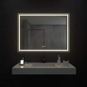 48 in. W x 36 in. H Rectangular Frameless LED Wall Bathroom Vanity Mirror