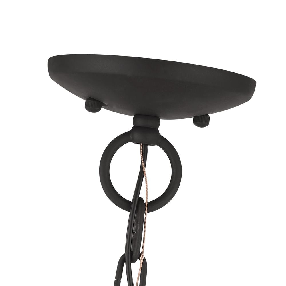 Mini Black Crystal 5-Light Chandelier with Faceted Teardrops