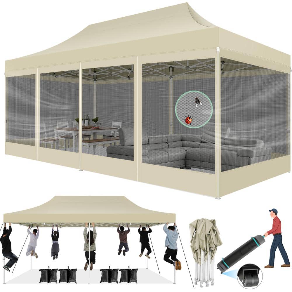 COBIZI 10x20 Canopy Tent, Heavy Duty Pop up Canopy with Sidewalls