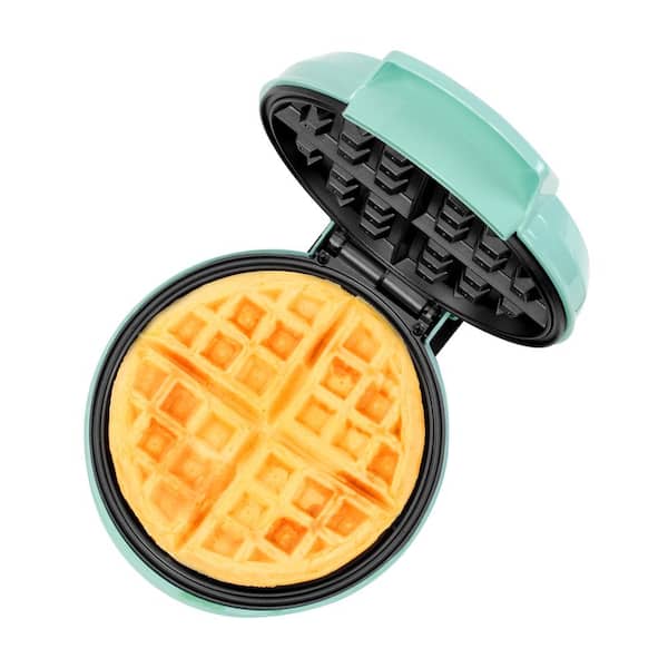 HOLSTEIN HOUSEWARES 7 in. Non-Stick Belgian Waffle Maker, Mint/Stainless  Steel HH-09037016I - The Home Depot