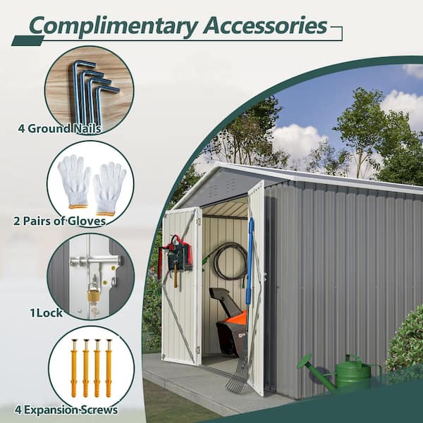 10 x 10 ft. Outdoor Storage Shed, Large Metal Tool Sheds w