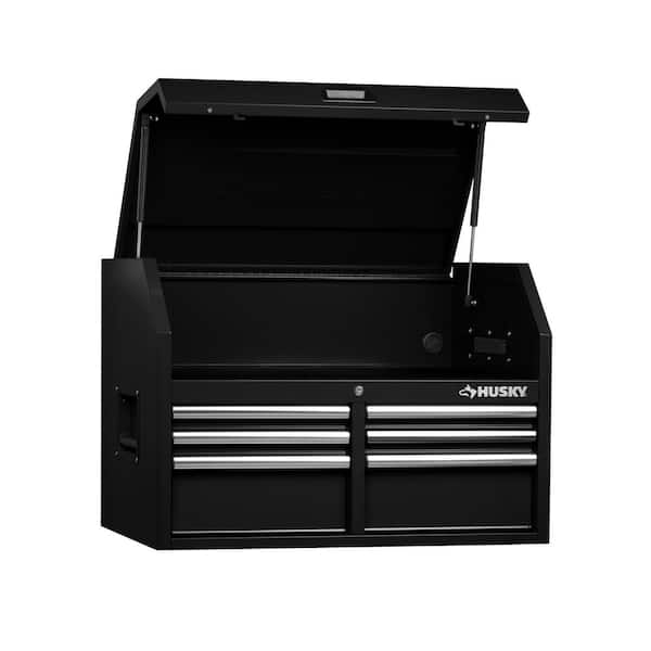 Husky 36 in. W 6-Drawer, Deep Tool Chest in Gloss Black
