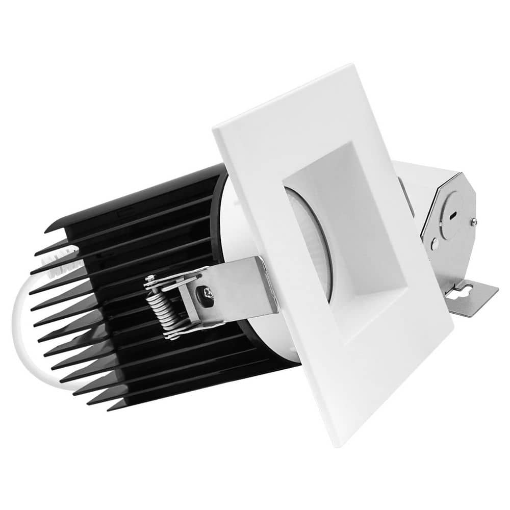 4 In. Integrated LED Trimless Regressed Spotlight with Square White Trim, 5CCT, 60º, 22W, 1700LM, Dimmable, IC Rated price history on PriceWatchPro