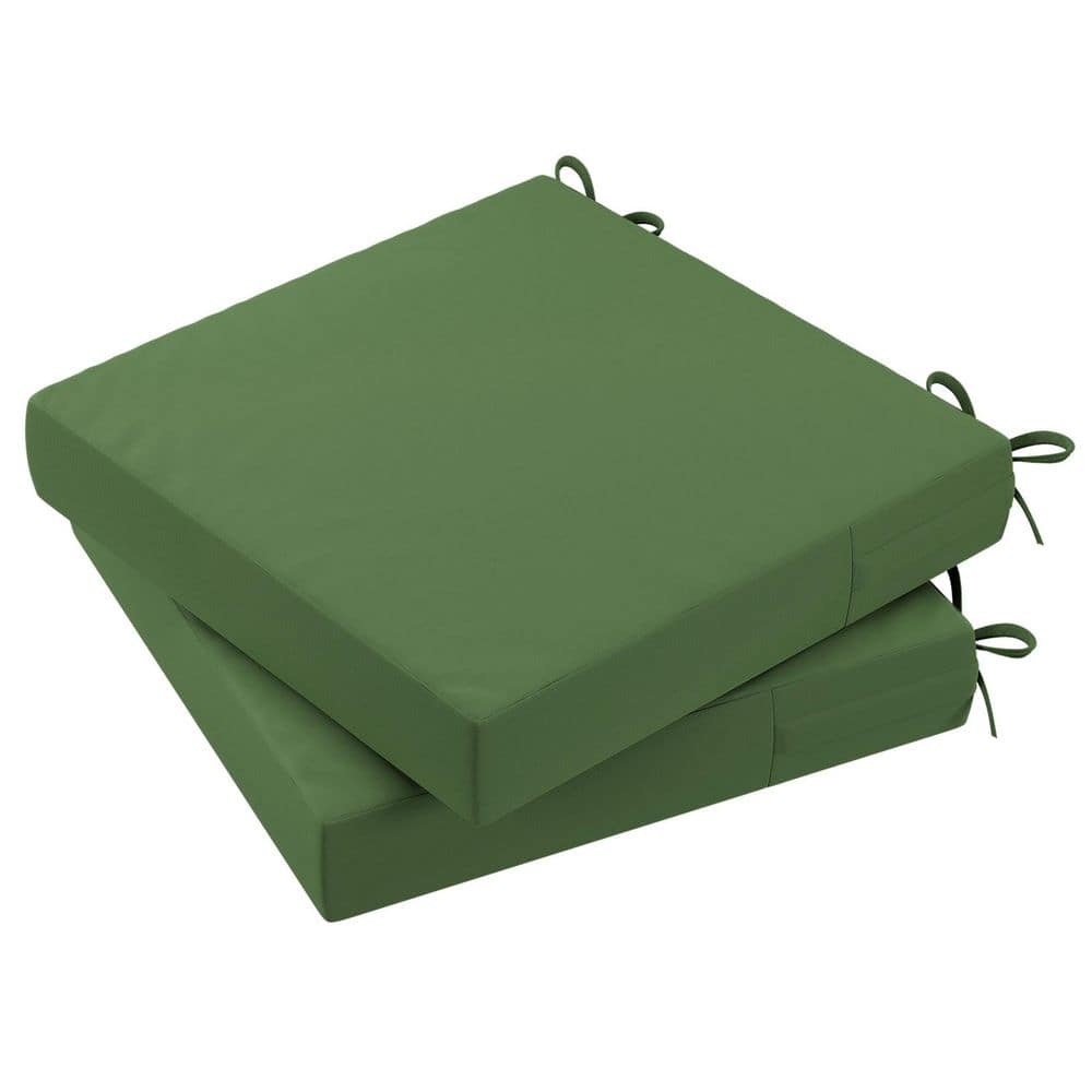 20 in. x 20 in. x 3 in. Outdoor Square Dining Chair Seat Cushion for Patio Furniture, Dark Moss Green (2-Pack) HDOYD2020-Lv2 - The Home Depot