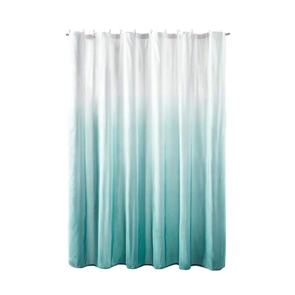 Seersucker 72 in. W x 72 in. L Polyester Shower Curtain in Ombre Printed wi