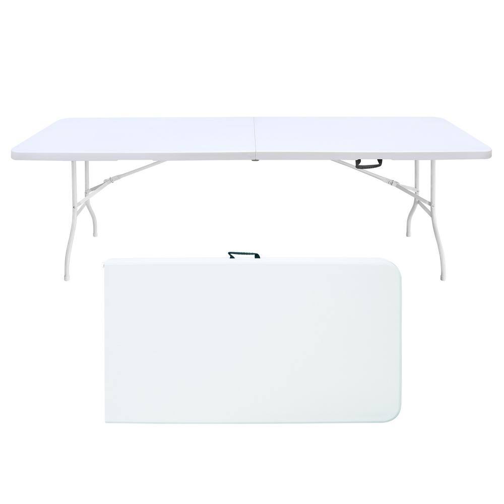 96 in. W Rectangle Iron Picnic Table Portable Folding Table for Picnics Parties High Load Bearing Foldable Table White price history on PriceWatchPro