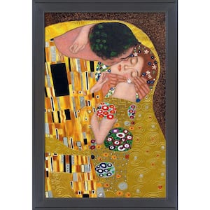 The Kiss (Luxury Line) by Gustav Klimt Gallery Black Framed People Oil Painting Art Print 28 in. x 40 in.