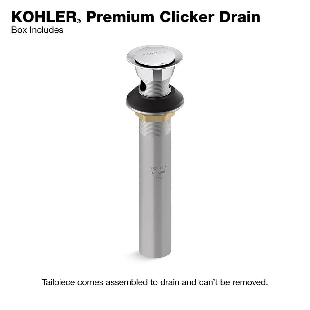 Polished Chrome Metal Clicker Drain with Overflow