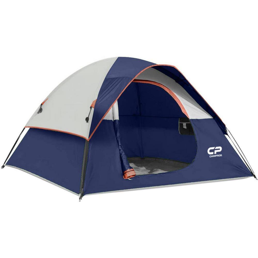 7 ft. x 7 ft. Green 3 -Person Canopy Portable Camping Tent with 3 Large Mes