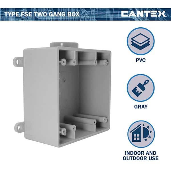 Cantex 1/2 in. 2-Gang FSE Box R5133380 - The Home Depot