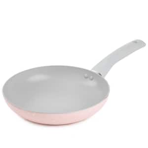 Venus 8 in. Grey and Pink Aluminum Pressed Nonstick Speckle Frying Pan